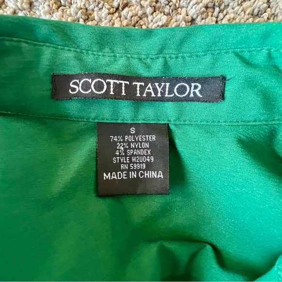Vintage Scott Taylor Green Short Sleeve 80’s Blouse Size Small - Picture 7 of 11